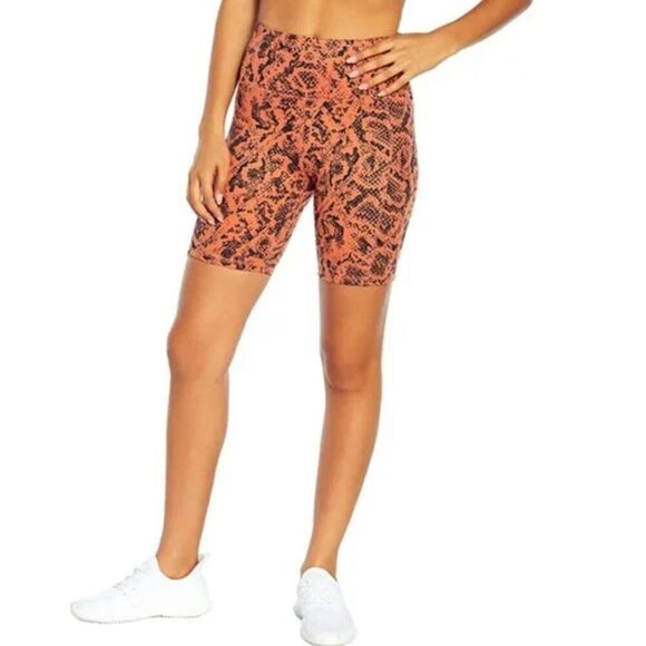 Jessica Simpson Snakeskin Print High-Rise Bicycle Shorts // Size Large // NWOT - Picture 1 of 11